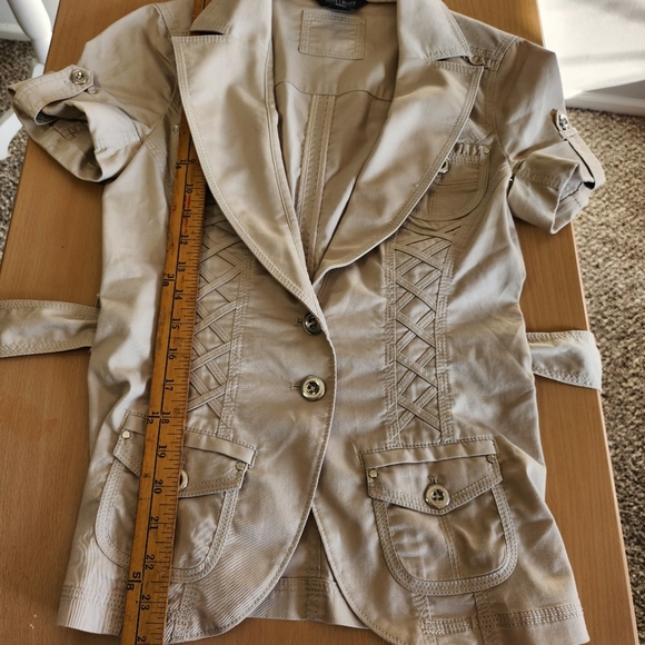 White House Black Market Laced Up Corseted Military Style Khaki Button Up Vest 0 - Picture 13 of 13